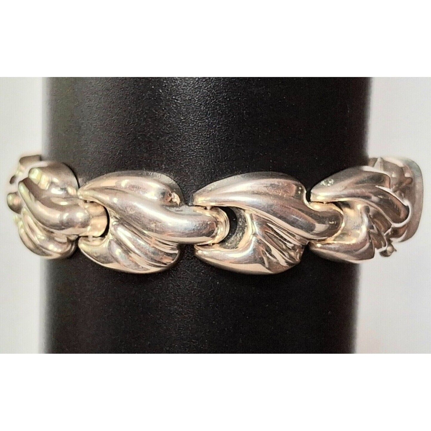 IBB ITALY  ABSTRACT  LINKS CHAIN 925 STERLING SILVER BRACELET SKY