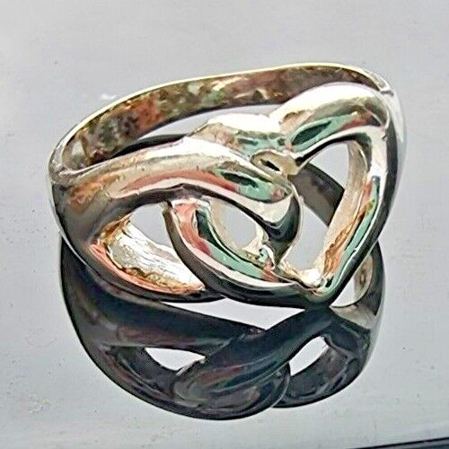 925 STERLING SILVER INFINITY AND HEART  RING SIZE 6.75 AT