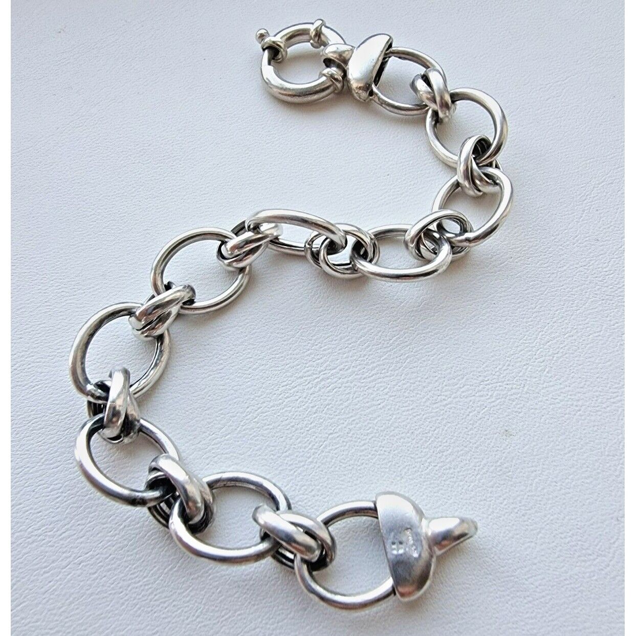 HAN 925 STERLING SILVER ITALY LINK CHAIN BRACELET  7.5 INCH AT