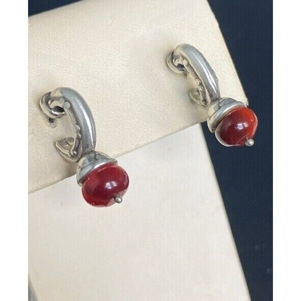 925 STERLING SILVER AND CARNELIAN  EARRINGS SKY