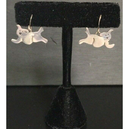 CUTE 925 STERLING SILVER PUPPY DOGS EARRINGS SKY