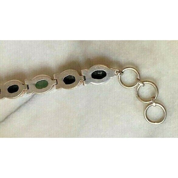 925 STERLING SILVER & 2-TONED GREEN JADE TAGGLE BRACELET SKY