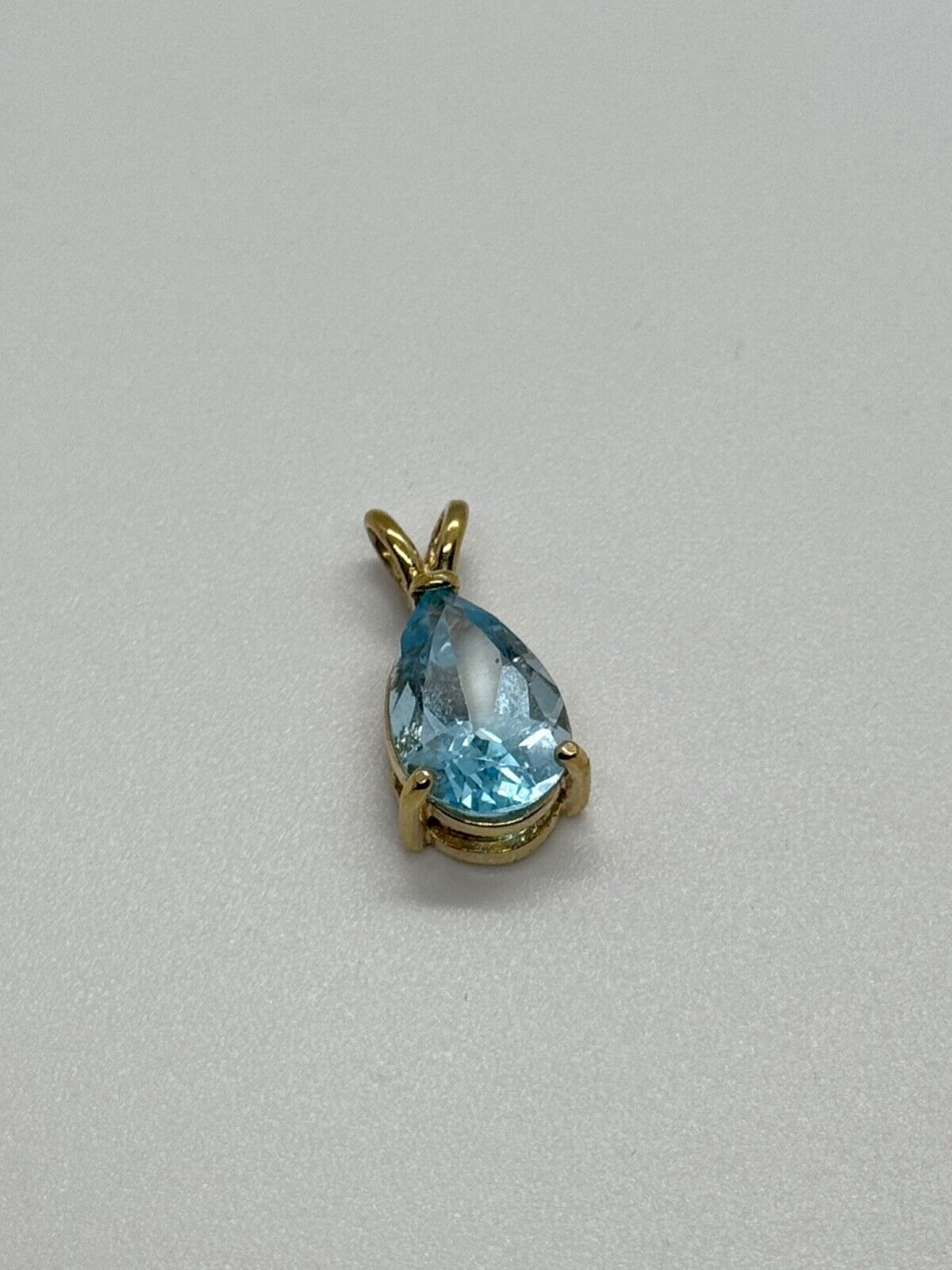 925 STERLING SILVER GOLD PLATED TOPAZ PENDANT LENGTH 21 mm