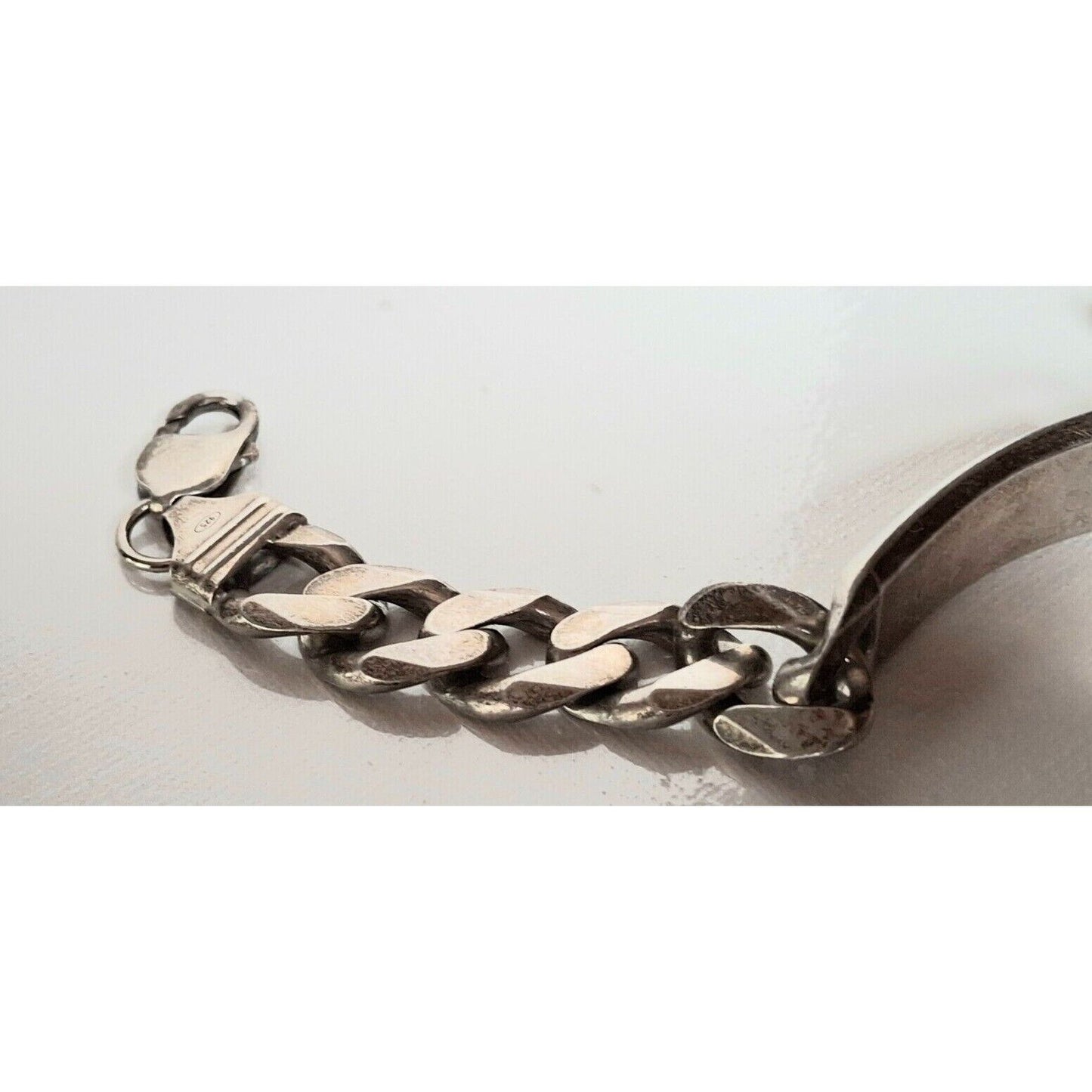 MEN'S ITALIAN  925 STERLING SILVER ID BRACELET SKY