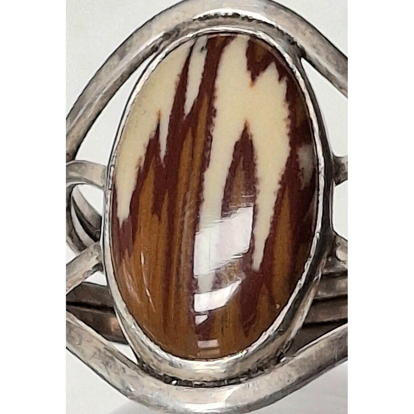 925 STERLING SILVER PICTURESQUE AGATE  RING SIZE 7 SKY