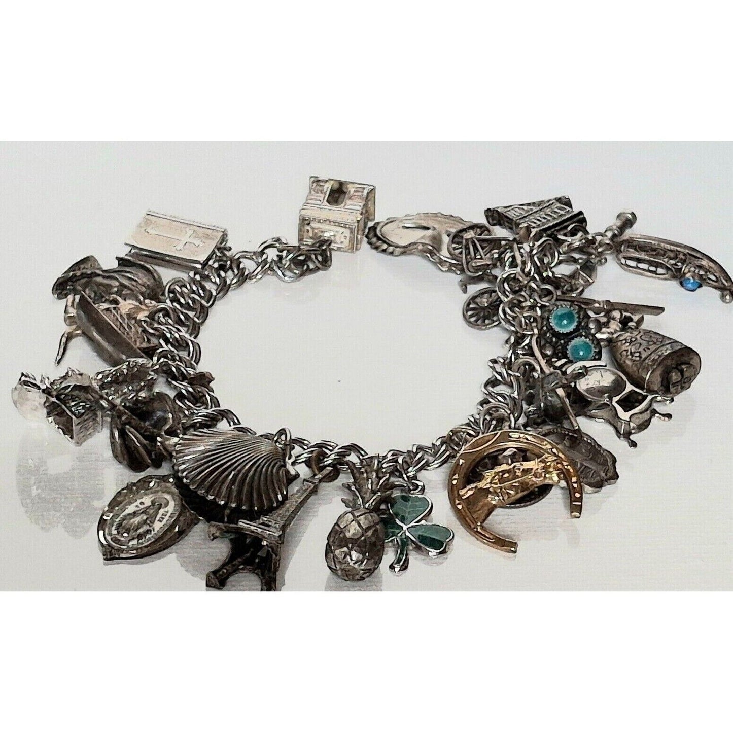 925/800 STERLING SILVER CHARM BRACELET SKY