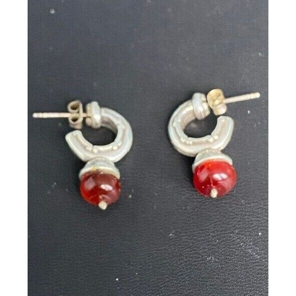 925 STERLING SILVER AND CARNELIAN  EARRINGS SKY