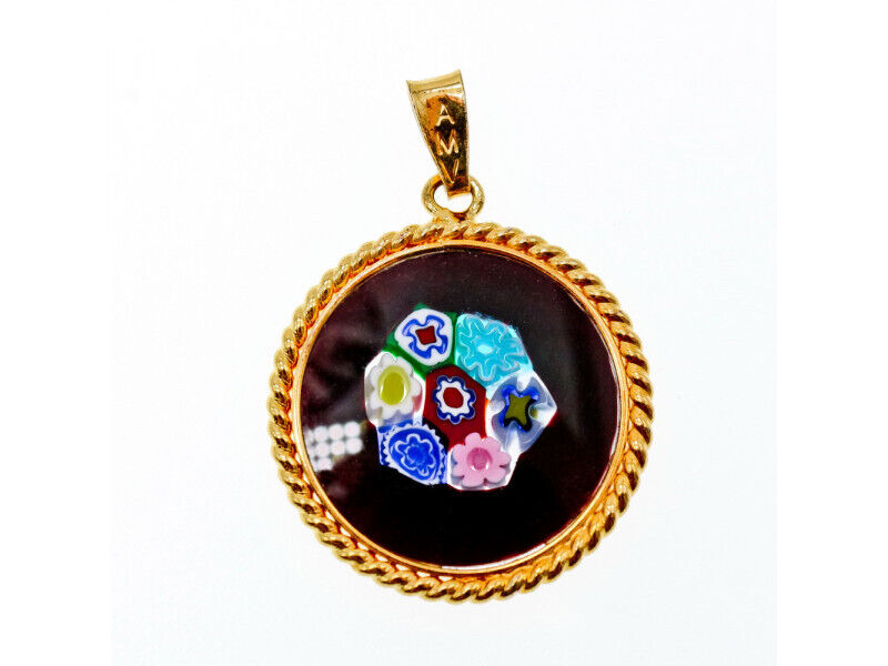 925 STERLING SILVER GOLD PLATED ENAMEL PENDANT