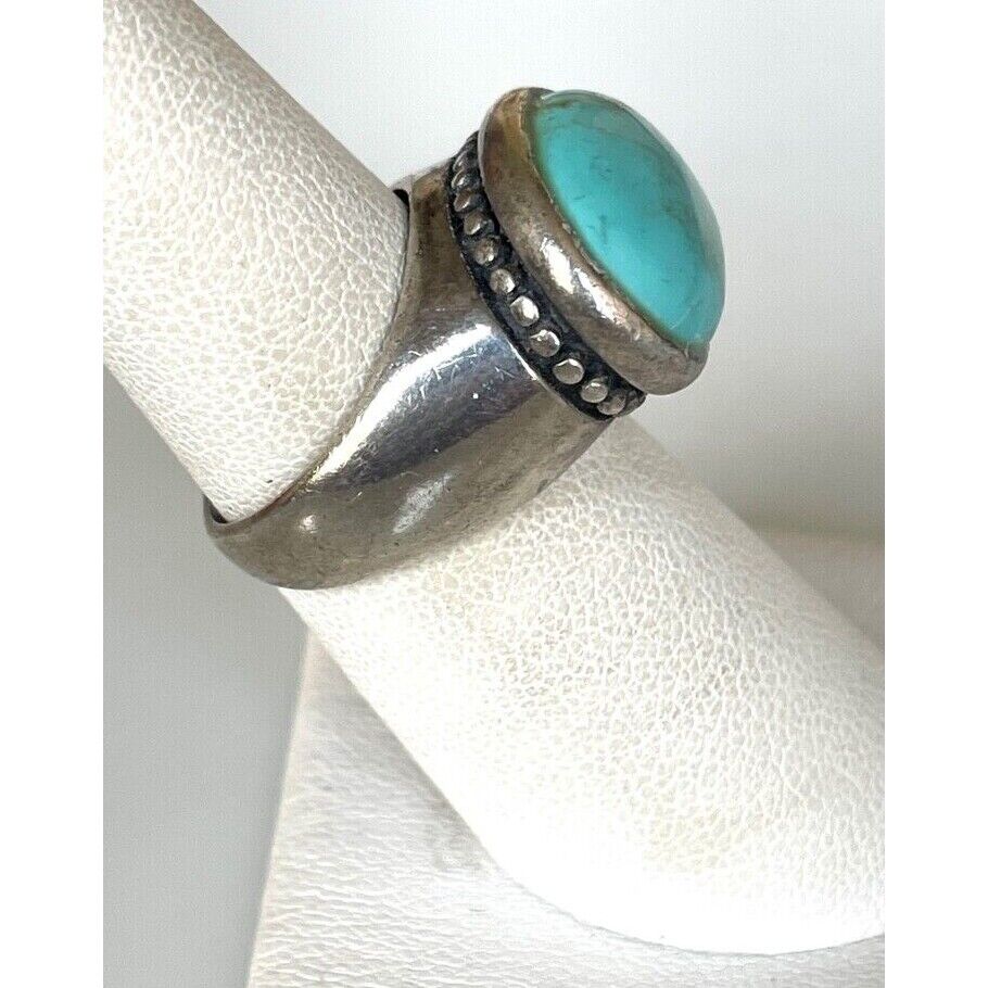 925 STERLING SILVER TURQUOISE RING SIZE 6 SKY