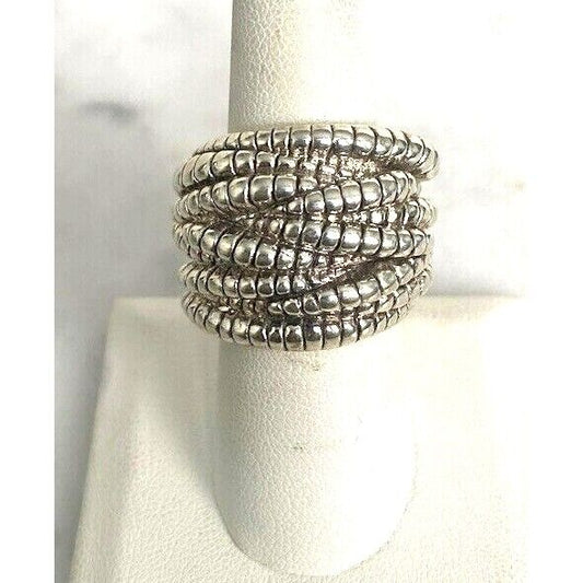 925 STERLING SILVER MULTIPLE TIED BANDS RING SIZE 8 SKY