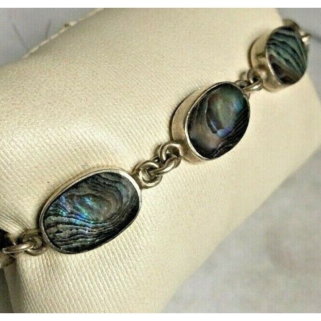 925 STERLING SILVER ABALONE SHELL  BRACELET SKY