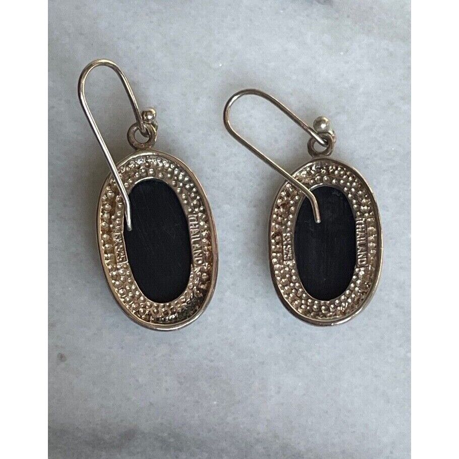 925 STERLING SILVER  AND ONYX EARRINGS SKY