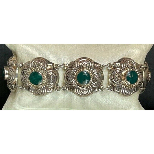 925 STERLING SILVER & NEPHRITE BRACELET SKY