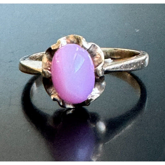 YELLOW GOLD AND PINK STAR SAPPHIRE RING SIZE 3.5 SKY