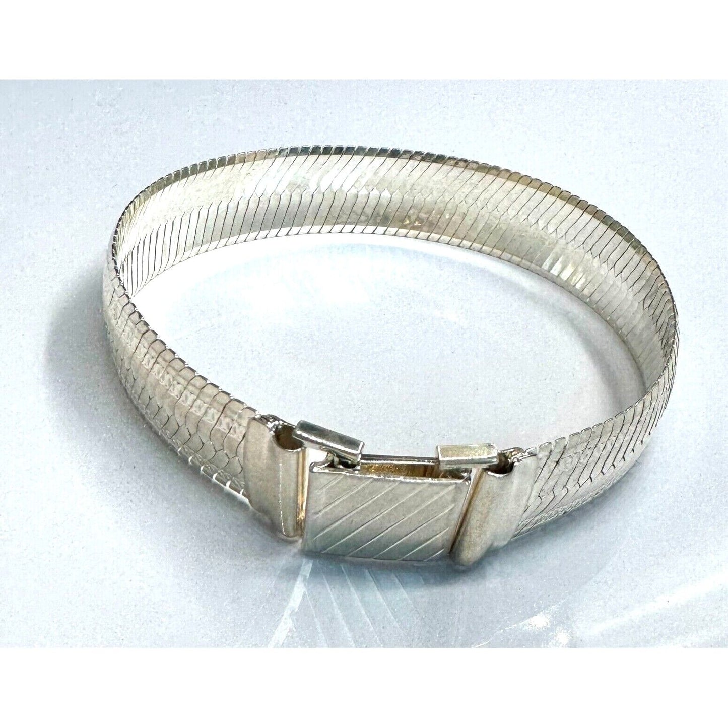 MILOR ITALY 925 STERLING SILVER FLEX MESH BRACELET SKY