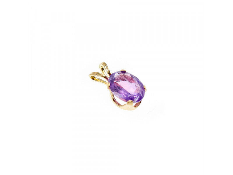 14K YELLOW GOLD AMETHYST PENDANT