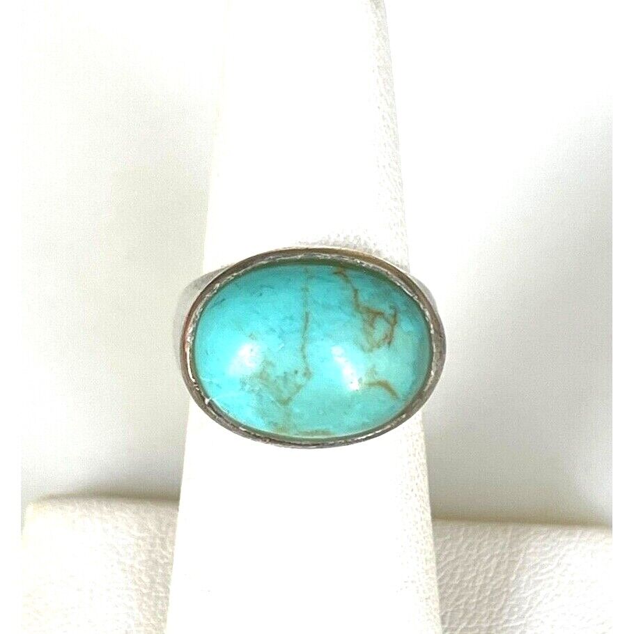 925 STERLING SILVER TURQUOISE RING SIZE 6 SKY