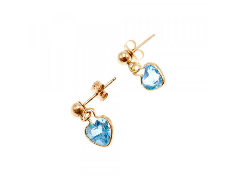 10K YELLOW GOLD BLUE SPINEL EARRINGS