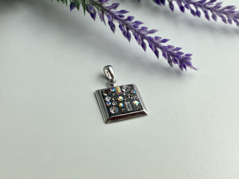 925 STERLING SILVER ENAMEL & CZ EXCLUSIVE PENDANT