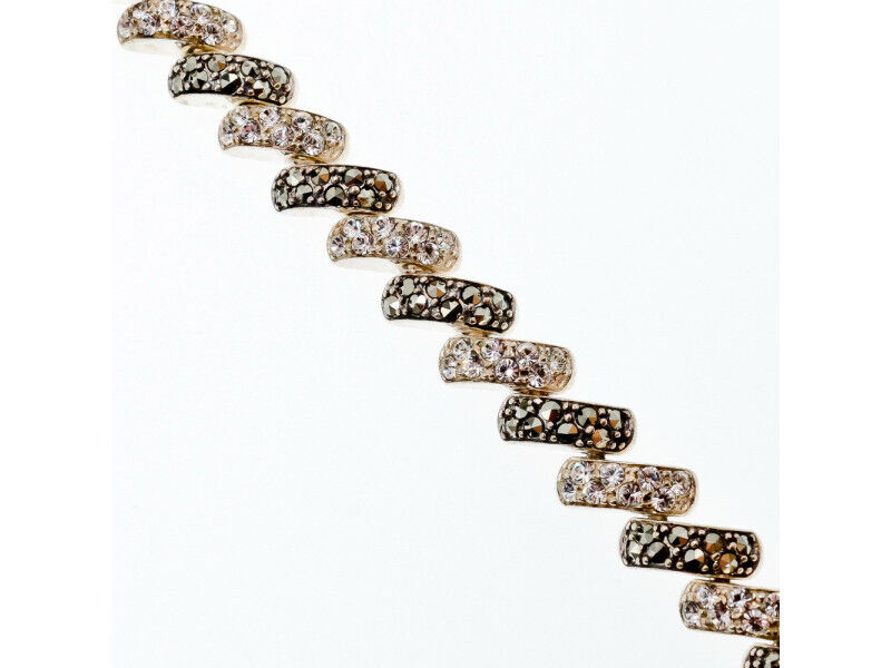 925 STERLING SILVER CZ & MARCASITES BRACELET