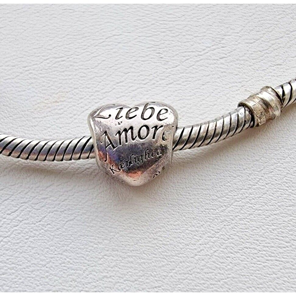 PANDORA ALE 925 STERLING SILVER HEART AND DOLPHINE BRACELET AT