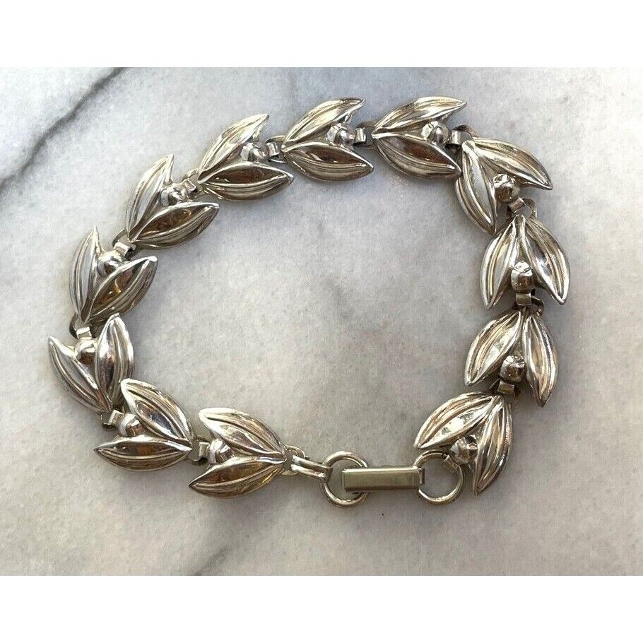 BEAU 925 STERLING SILVER LEAVES LINKS  BRACELET SKY