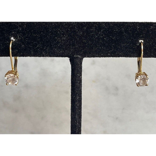 14K YELLOW  GOLD 2 CARAT CZ EARRINGS SKY