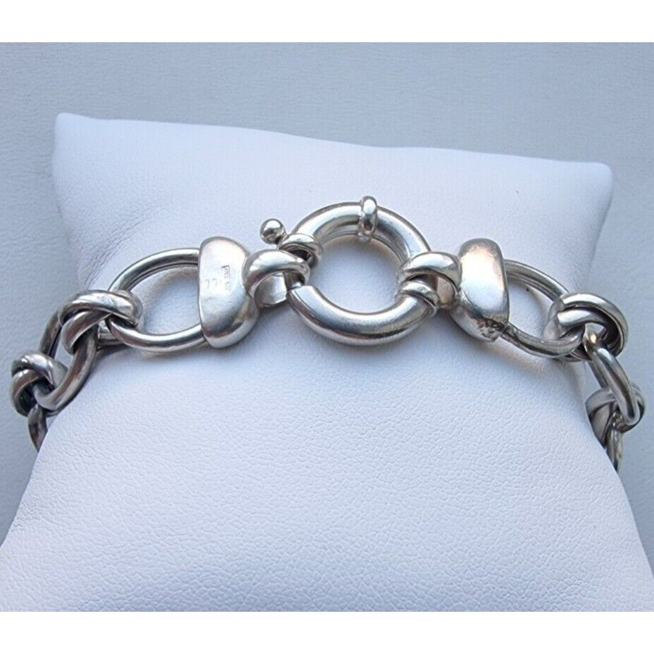 HAN 925 STERLING SILVER ITALY LINK CHAIN BRACELET  7.5 INCH AT