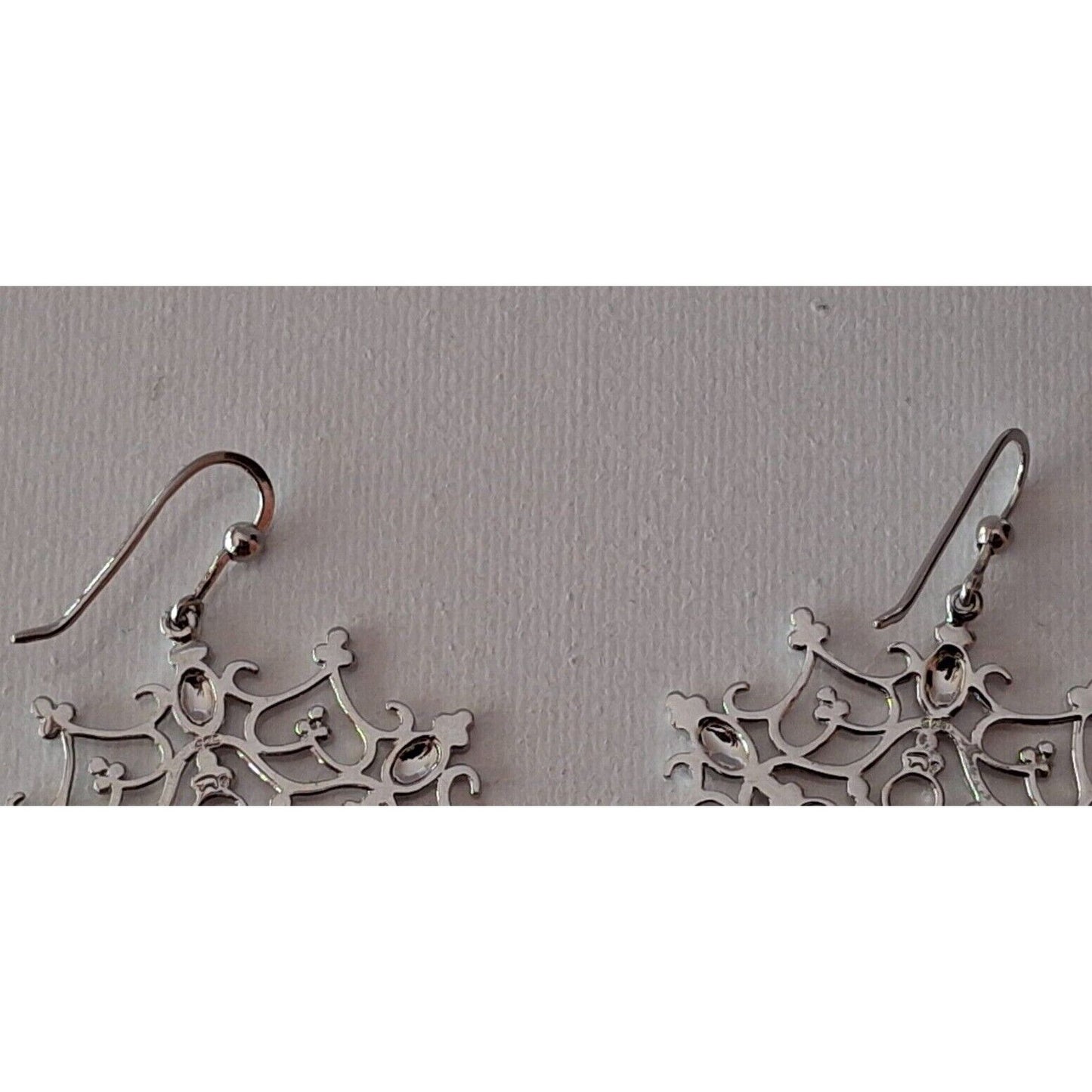 LARGE FESTIVE 925 STERLING SILVER SNOWFLAKES EARRINGS SKY