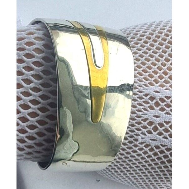 925 STERLING SILVER VERMEIL CUFF BRACELET 54.3 grams AT