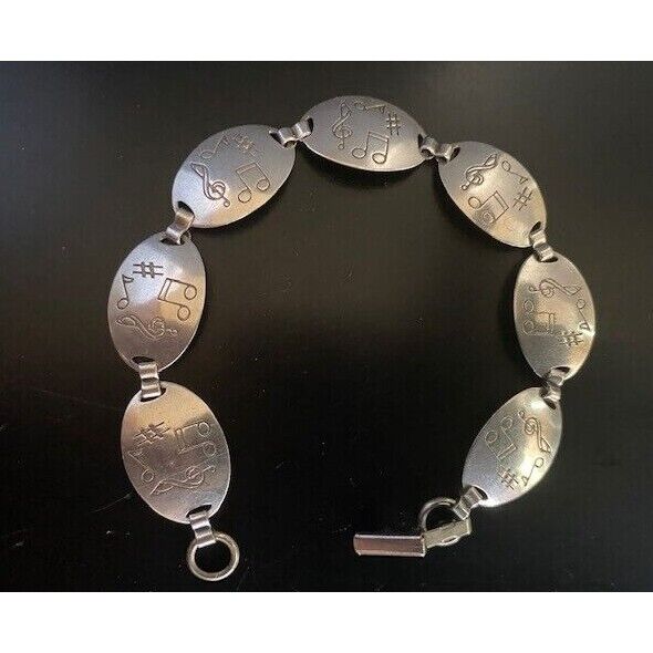 BEAU 925 STERLING SILVER MUSICAL NOTES BRACELET SKY