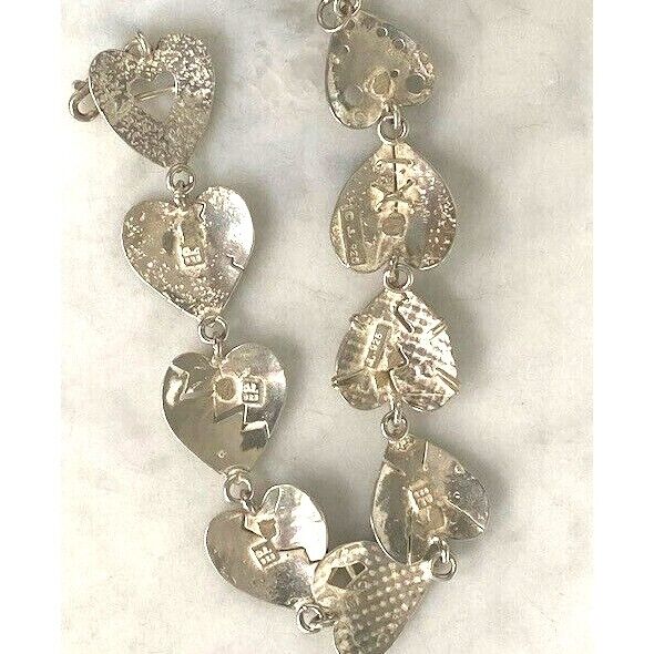 GS DESIGNER 925 STERLING SILVER  CHAIN OF HEARTS  BRACELET SKY