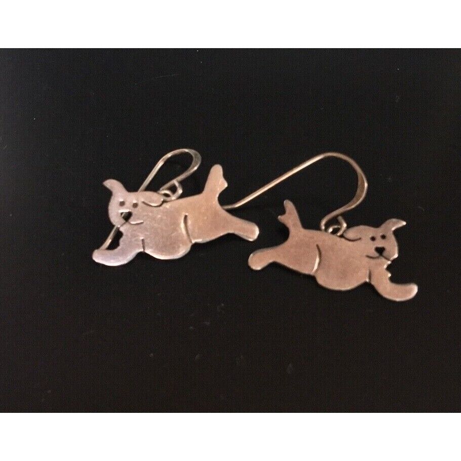 CUTE 925 STERLING SILVER PUPPY DOGS EARRINGS SKY