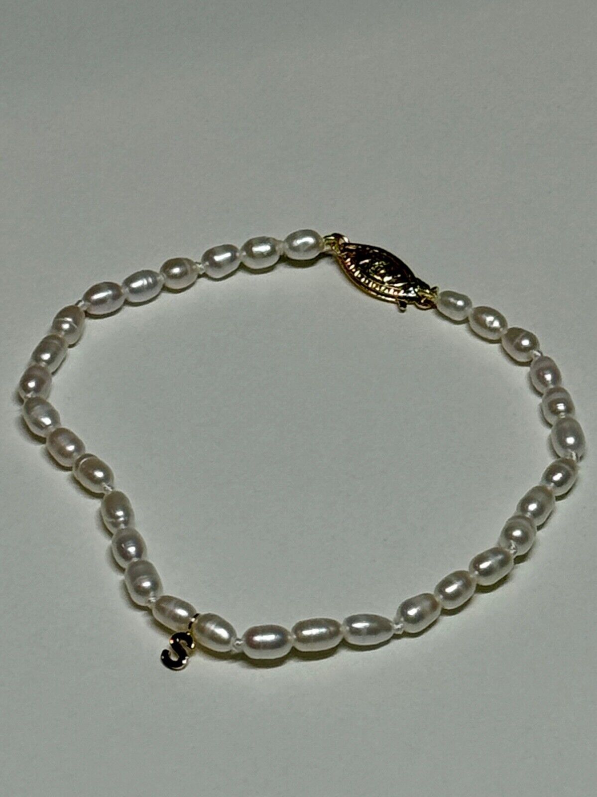 18K YELLOW GOLD BRACELET FRESHWATER PEARLS SIZE 7.5