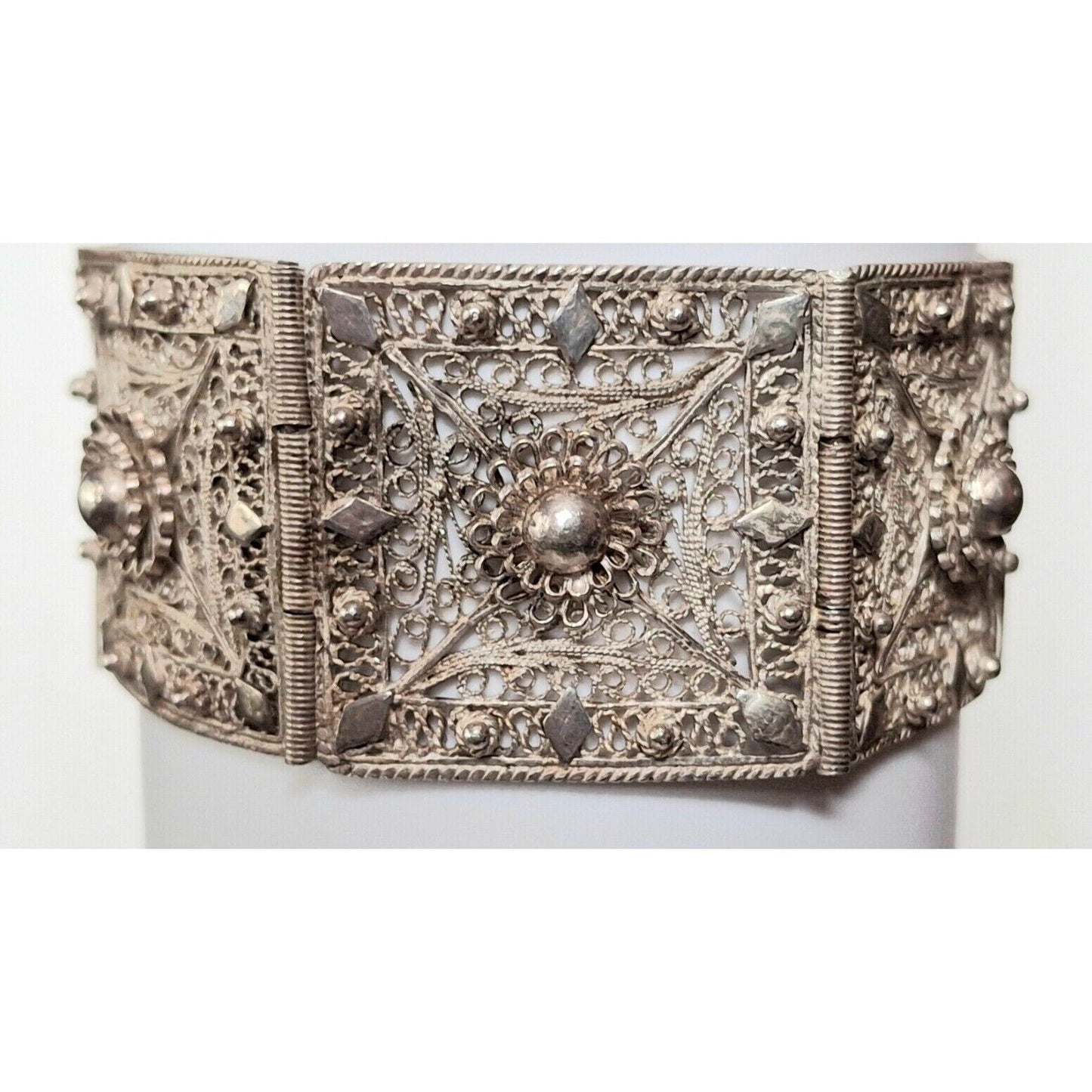 OTTOMAN STYLE 925 STERLING SILVER FILIGREE BRACELET SKY