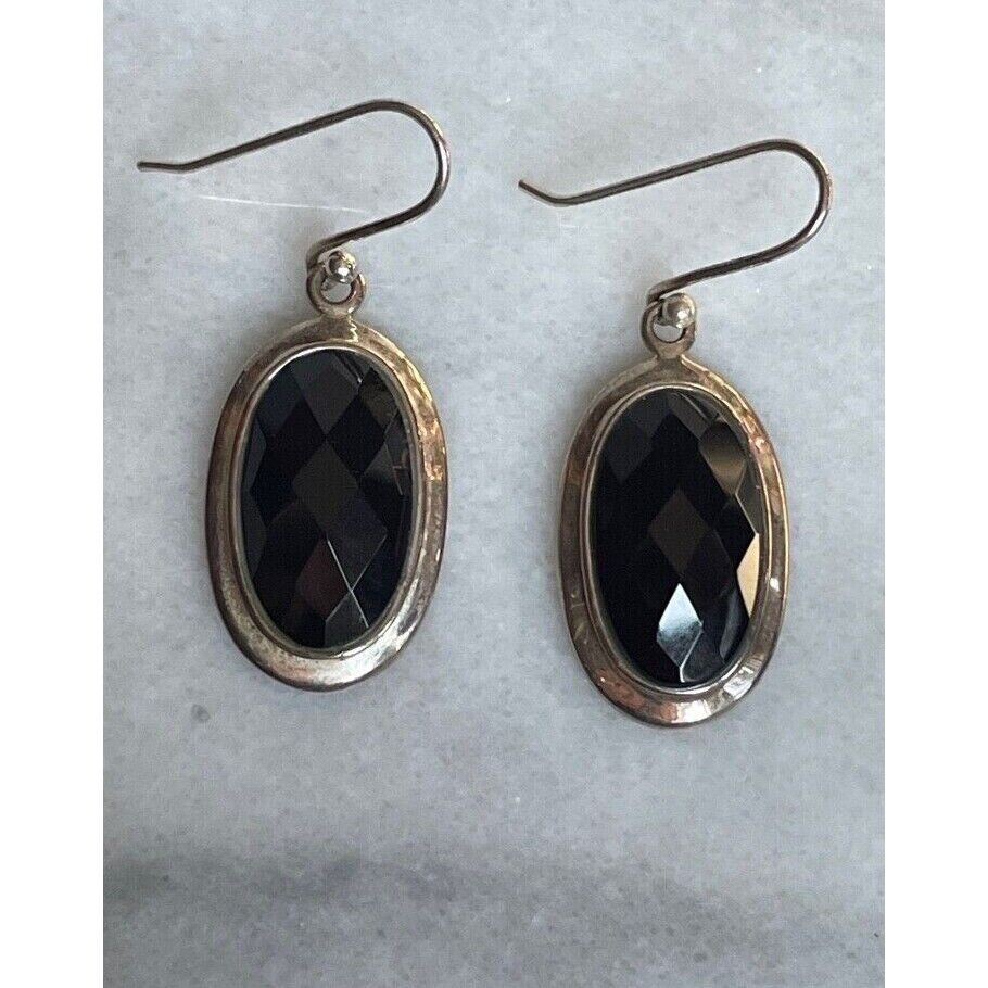 925 STERLING SILVER  AND ONYX EARRINGS SKY