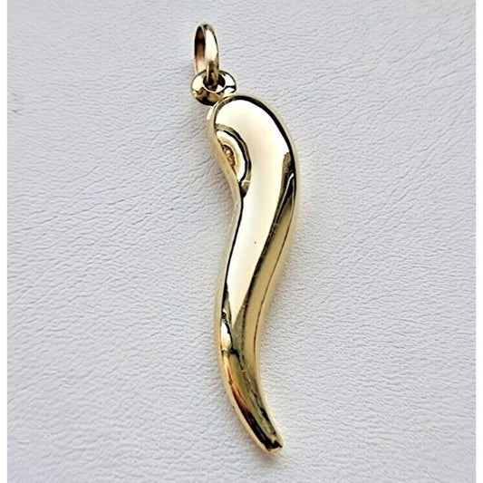 14K GOLD ITALIAN LUCKY HORN CHARM PENDANT AT