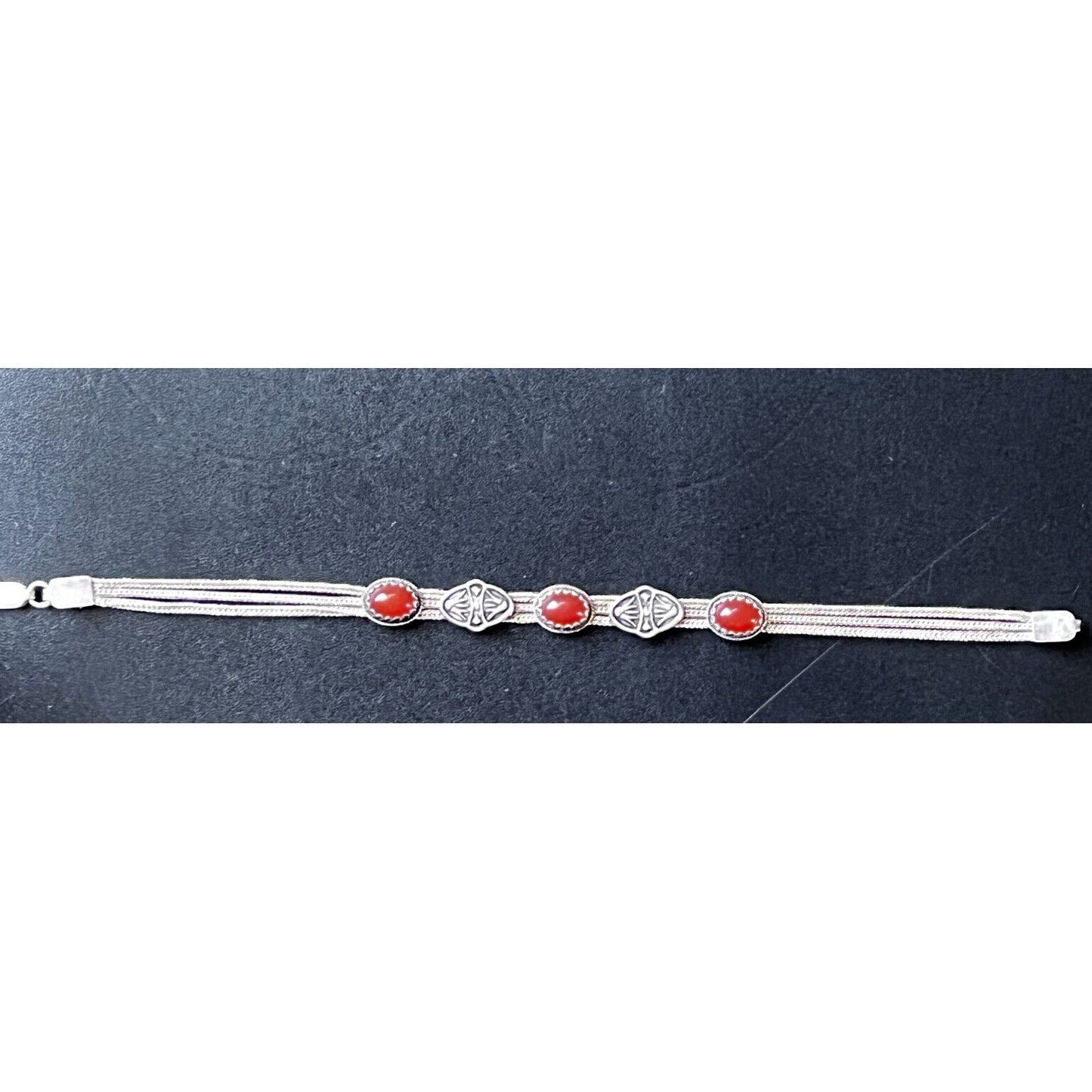 OTTOMAN STYLE 925 STERLING SILVER AND CARNELIAN BRACELET SKY