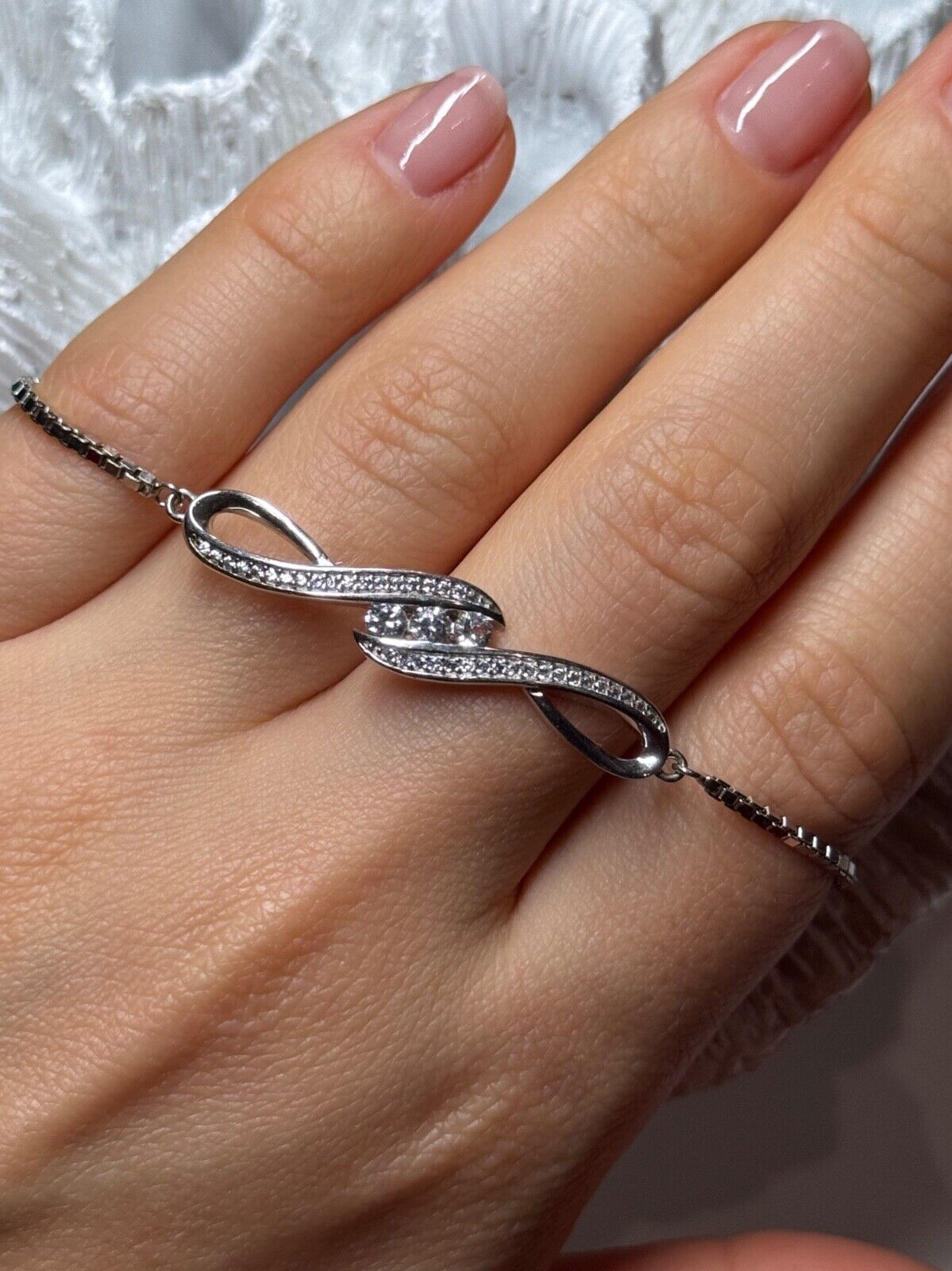 925 STERLING SILVER CZ BRACELET SLIDER