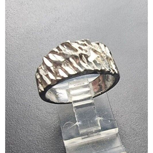 925 STERLING SILVER NUGGET STYLE RING SIZE 8.25 AT