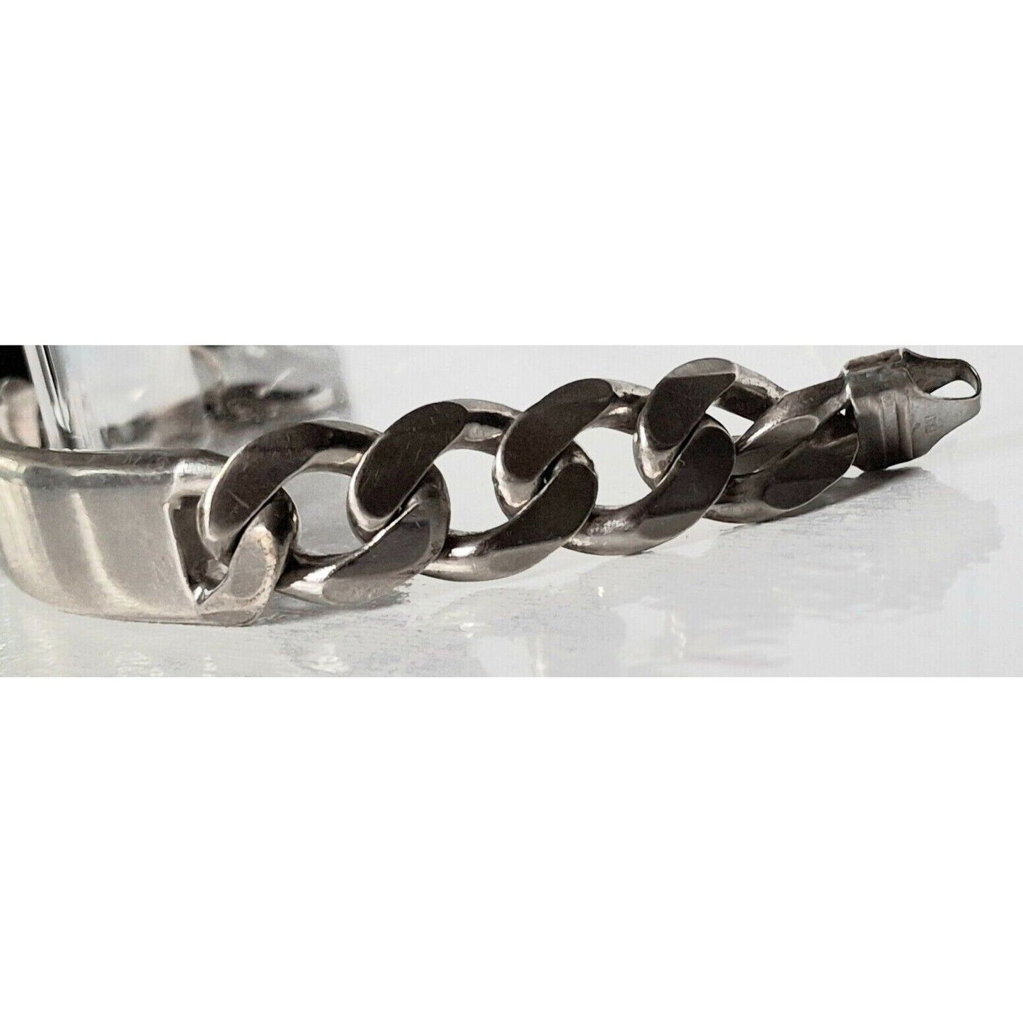 MEN'S ITALIAN  925 STERLING SILVER ID BRACELET SKY