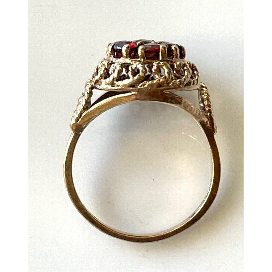 ''HARMONY'' YELLOW GOLD BOHEMIAN GARNET RING SIZE 6 SKY