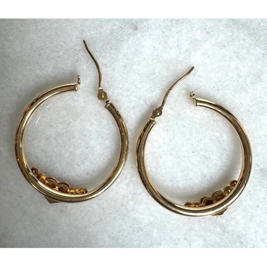 MULTI-TONE GOLD HEART HOOP EARRINGS SKY