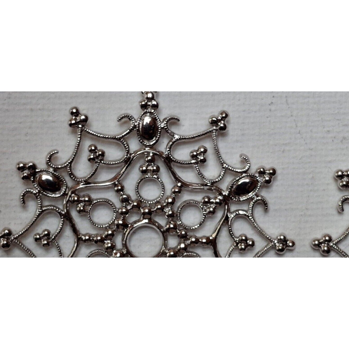 LARGE FESTIVE 925 STERLING SILVER SNOWFLAKES EARRINGS SKY