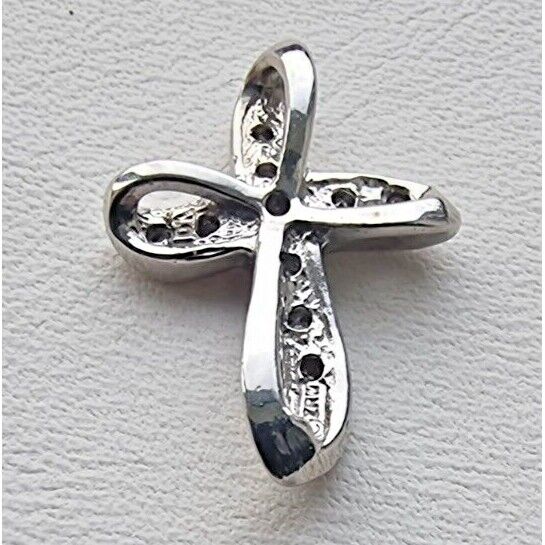 ZRW 10K YELLOW GOLD NATURAL DIAMOND LOOP STYLE CROSS PENDANT AT