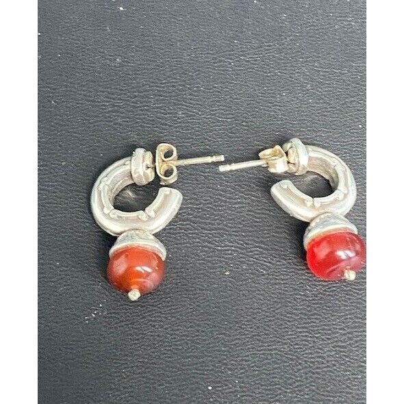 925 STERLING SILVER AND CARNELIAN  EARRINGS SKY