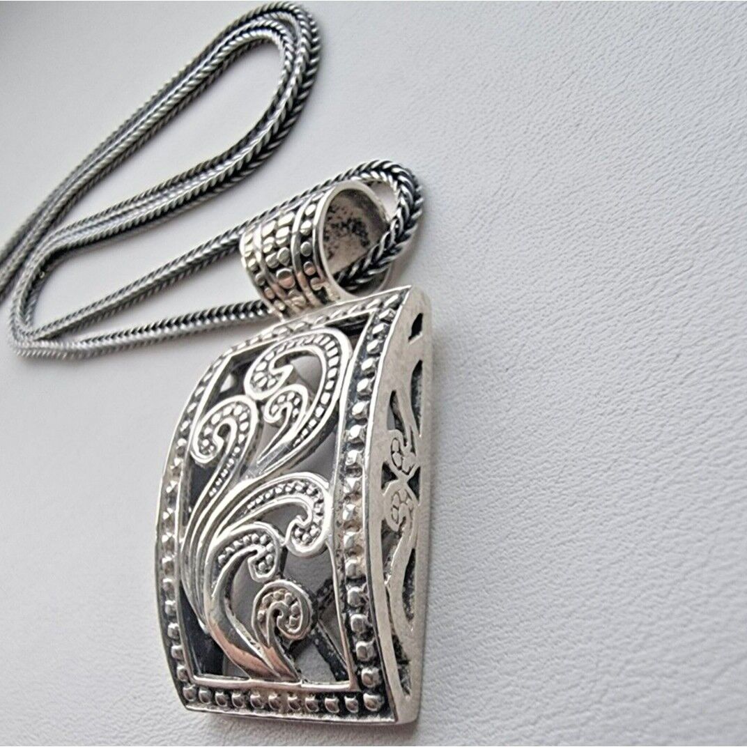 SILPADA VINTAGE 925 STERLING SILVER FILIGREE CHARM PENDANT AT