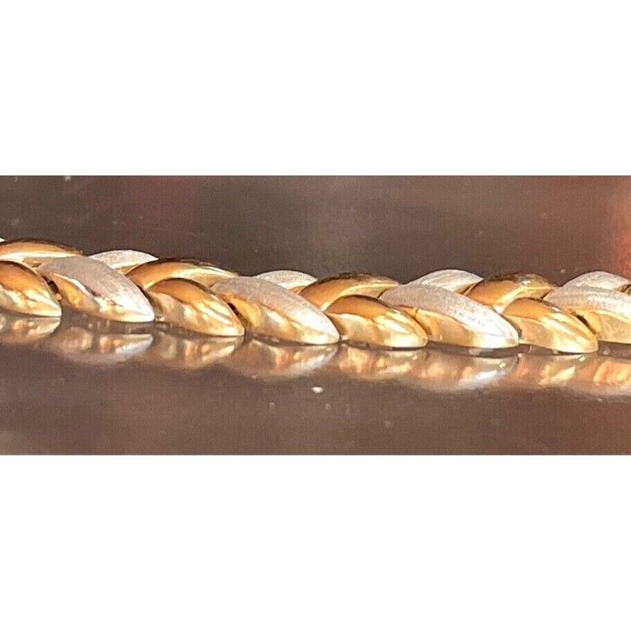 MULTI-TONE 925 STERLING SILVER BRAIDED DESIGN BRACELET SKY