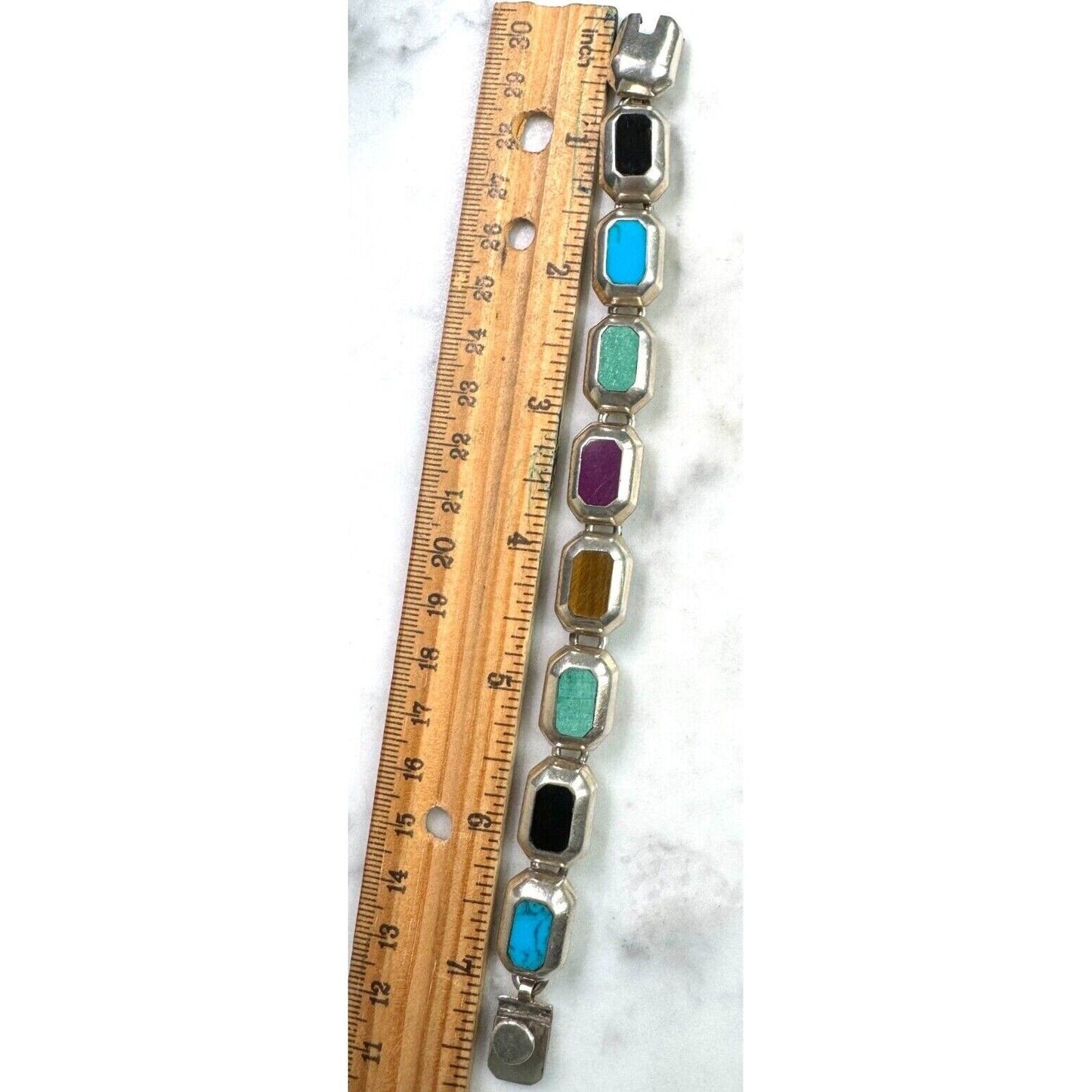 CIL MEXICO 925 STERLING SILVER AND ASSORTED GEMSTONES BRACELET SKY