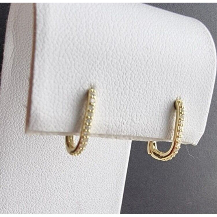 SMALL DAINTY CLASSIC 925 STERLING SILVER SPARKLING GEMSONE VERMEIL EARRINGS AT